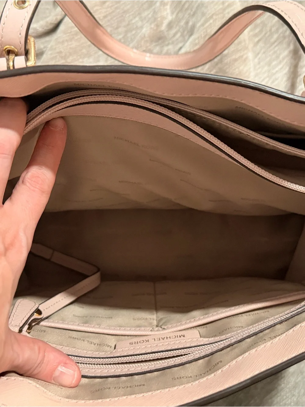 Michael Kors Blush Pink and Rose Gold Tote with Matching Wallet